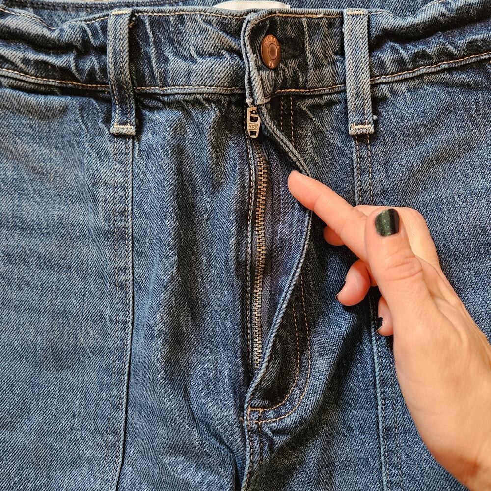 Pistola Barrel Leg Jeans Women 28 Blue High Rise Utility Denim Relaxed‎ Fit - Picture 6 of 12